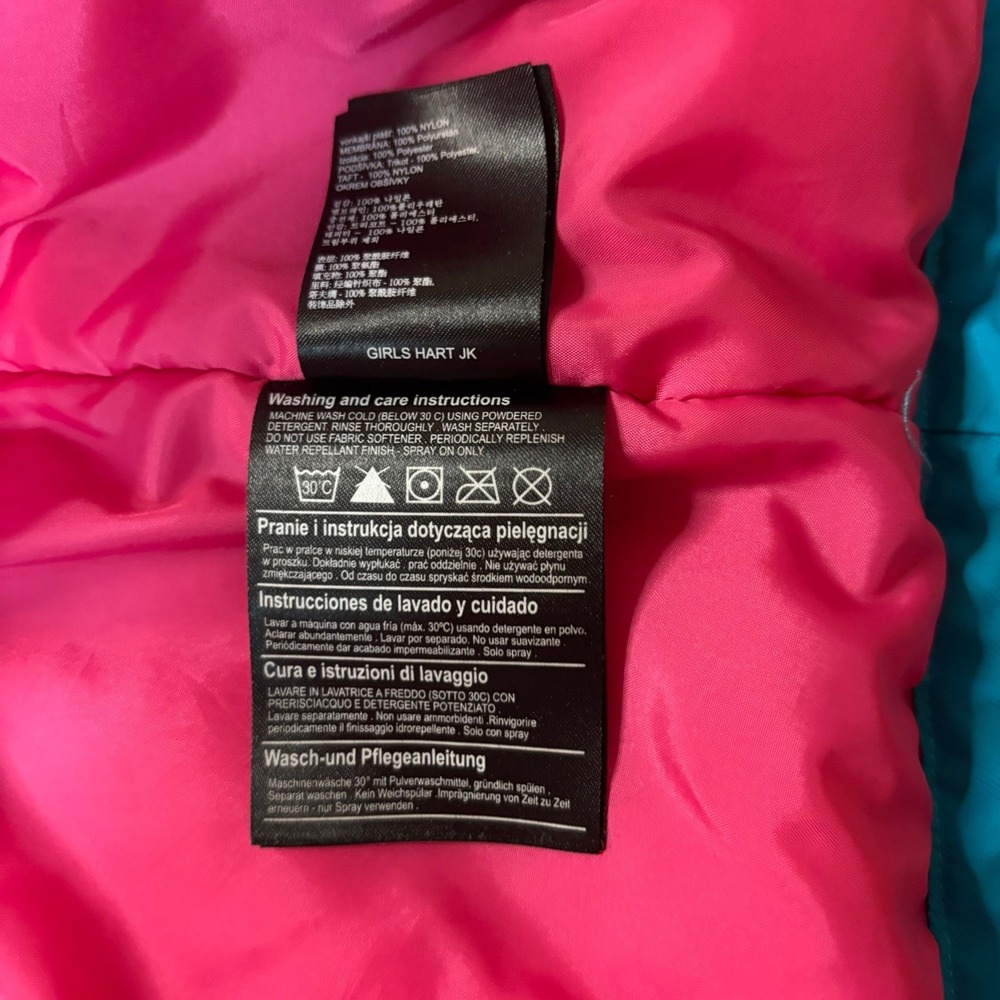 Burton Dryride Snowboard Jacket Youth Girls Size XL 18 Neon Yellow Blue Pink - Picture 9 of 16